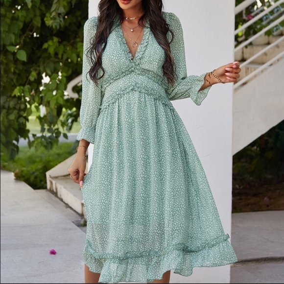 Long Sleeve Ruffle Dress - Picture 1 of 3